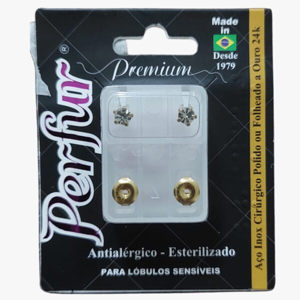 Brinco Premium Cristal - Dourado Estrela - 703