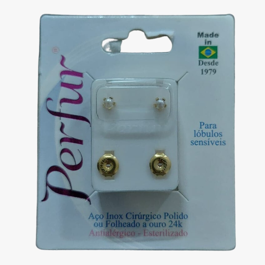 Brinco Pérola - Dourado Estrela - Adulto