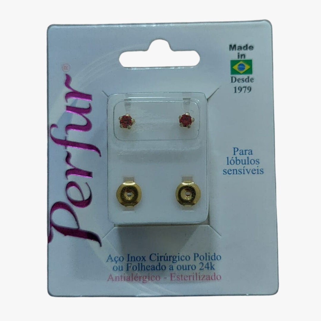 Brinco Adulto Vermelho Dourado Estrela 107