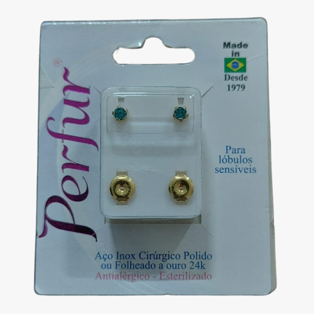 Brinco Esmeralda- Dourado Estrela - Adulto cod.105