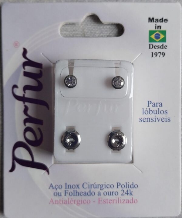 Brinco Cristal - Aço Inox Redondo - Adulto  Codigo 204