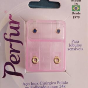 Brinco Infantil Azul - Dourado - Redondo 209