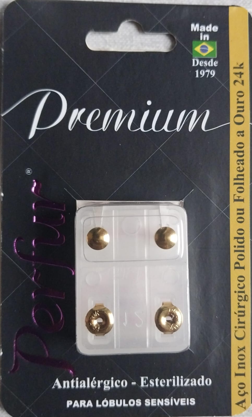 Brinco Premium Bola Dourado