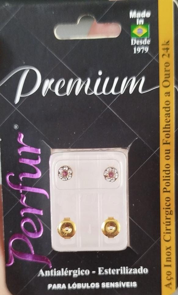 Brinco Premium Flor Rosa