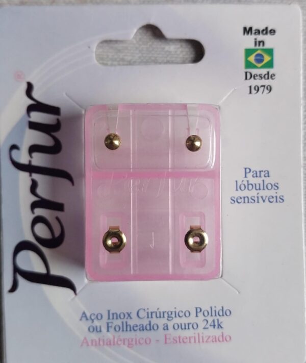 Brinco Infantil Bolinha Dourado - 501
