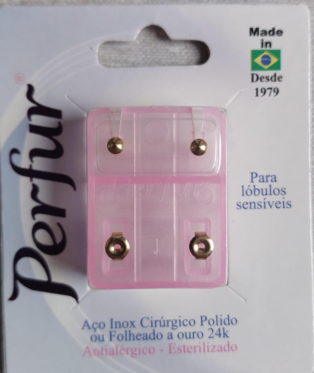 Brinco Infantil Bolinha Dourado - 501