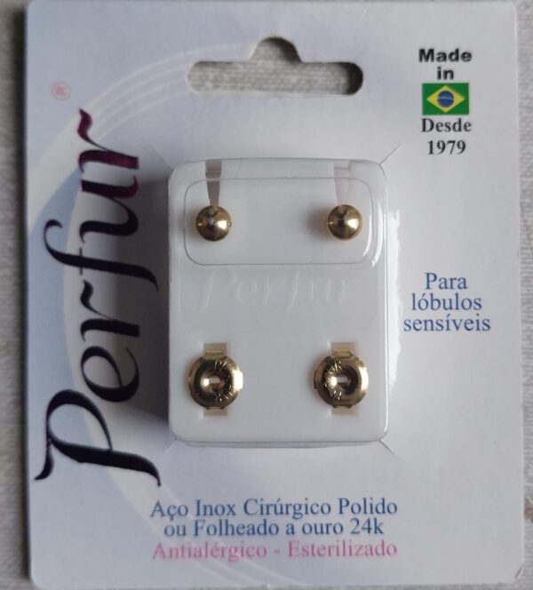 Brinco Adulto Bolinha Dourado -  Codigo 501