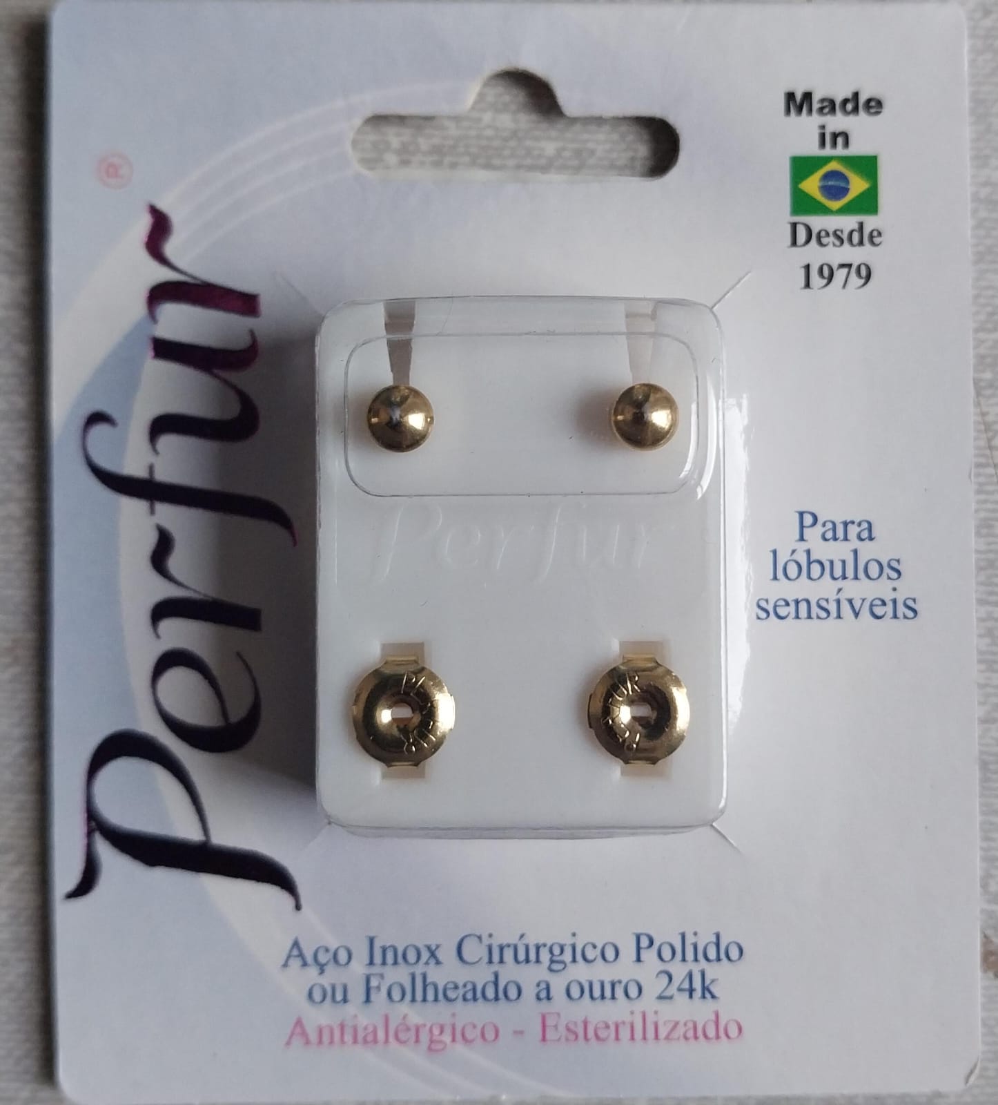 Brinco Adulto Bolinha Dourado -  Codigo 501