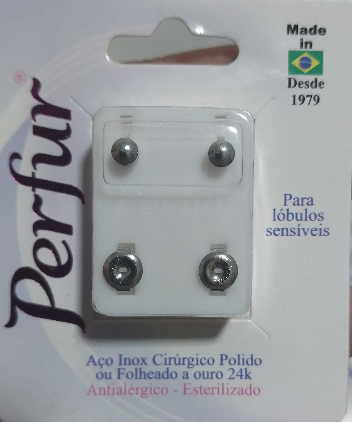 Brinco Perfur Adulto Bola Prata - 601