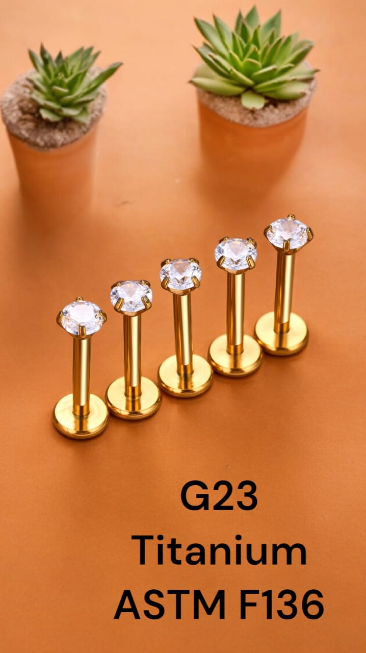 LABRET PUSH IN TITÂNIO PONTO DE LUZ ZIRCÔNIA 1.2X8X2MM