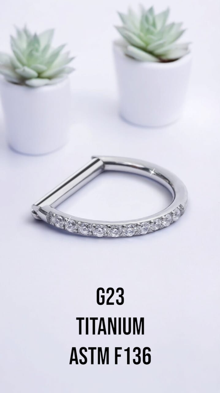 Meia Argola Titânio Segmento Articulado Metade Zircônia  1.2x10MM