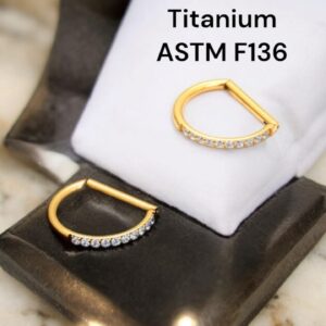 MEIA ARGOLA TITÂNIO SEGMENTO ARTICULADO METADE ZIRCÔNIA 1.2×10MM