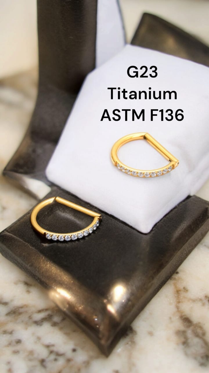 MEIA ARGOLA TITÂNIO SEGMENTO ARTICULADO METADE ZIRCÔNIA 1.2×10MM