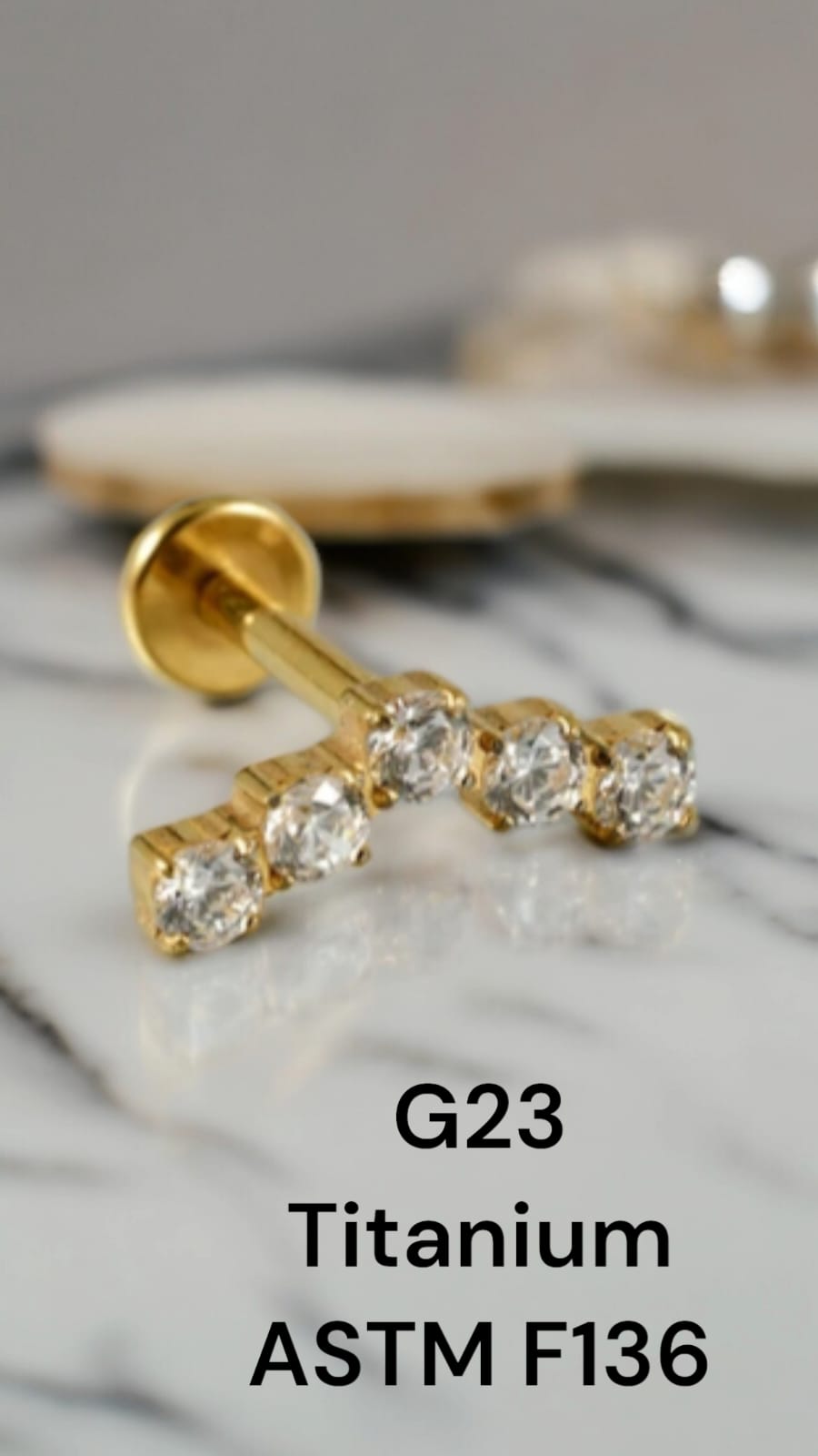 Labret Titânio Cluster Zircônias1.2x8mm