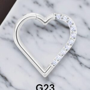 Coração Titânio Lado ESQUERDO Zircônia Cravejada 1.2x8MM