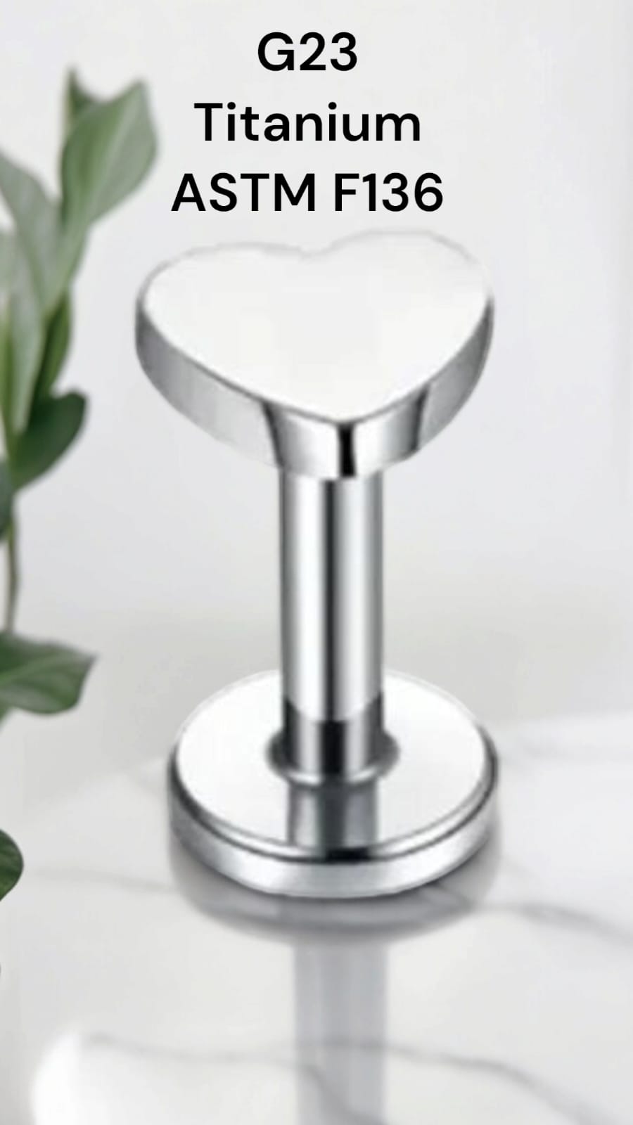Labret Titânio CORAÇÃO 1.2x10MM