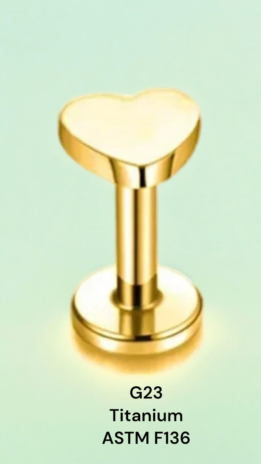Labret TITANIO CORAÇÃO 1.2x10mm