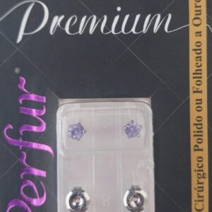 Brinco Premium Violet -  Prata -  Codigo709