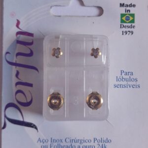 Brinco Adulto Flor Pedra Cristal
