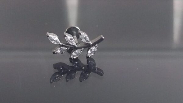 Labret Titânio Folhas Zircônia 1.0 x 8MM - Imagem 2