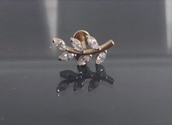 Labret Titânio FOLHAS Zircônias 1.0 x 8MM - Imagem 2