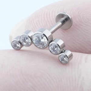Labret Cluster Titânio Zircônia 1.2x6mm