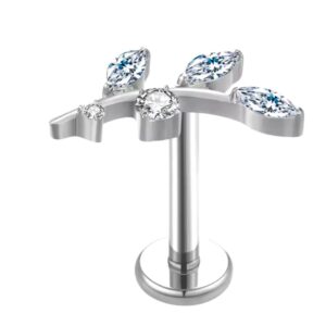 Labret Rosca Interna Titânio Ramo Zircônias