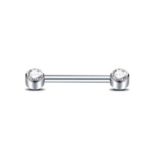 Barbell Titânio MAMILO Zircônia  1.6x16x4x4mm