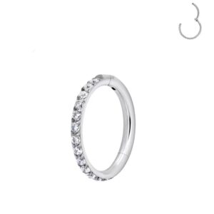 Argola Aço Zirconias 1.2 x 10mm