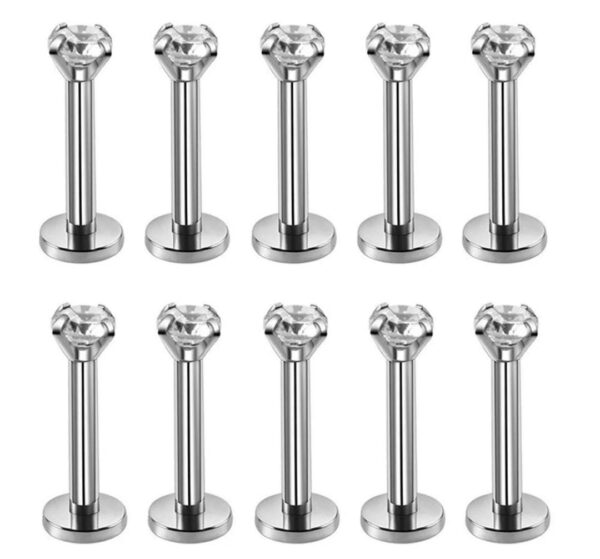 Labret Aço Rosca Interna Ponto de Luz 1.2 x 8 x 3mm