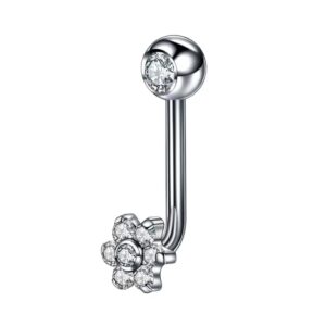 Intimo Titânio Flor Zircônias Rosca Interna