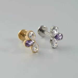Cluster Labret Titânio cor Dourado