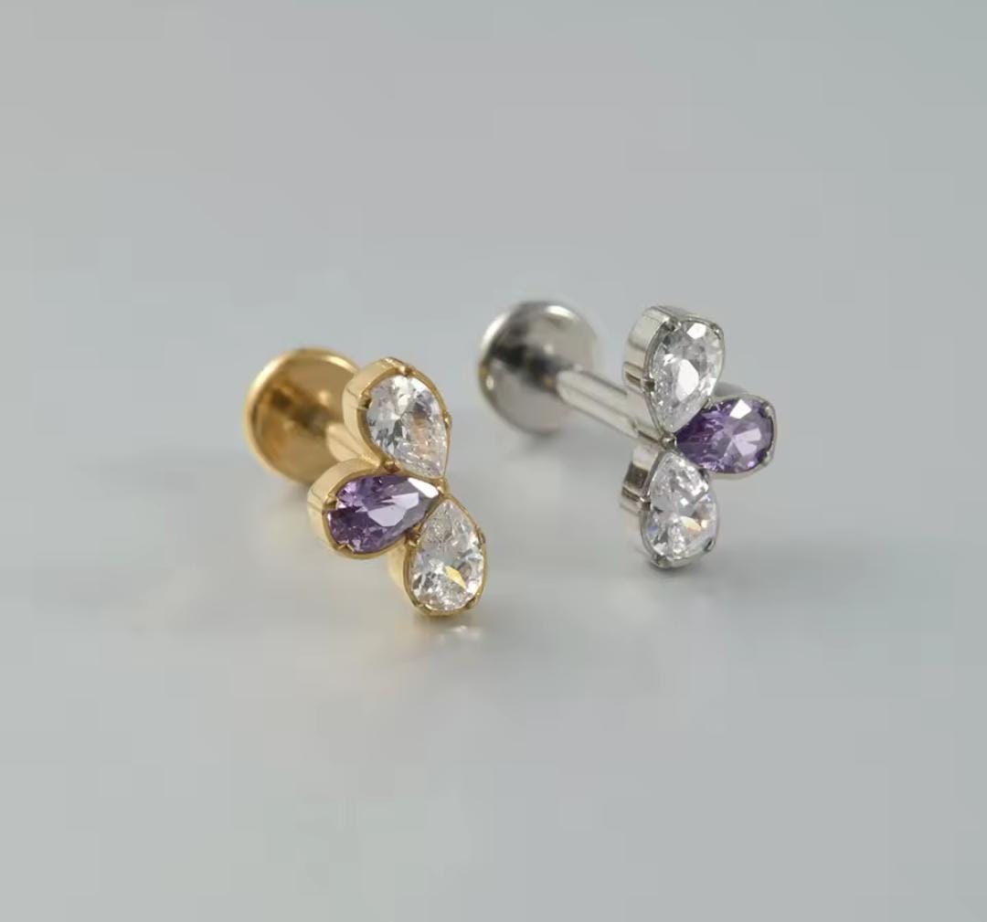 Cluster Labret Titânio cor Dourado