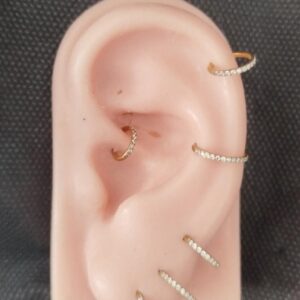 Argola Segmento Articulado Aço Zirconias 1.2 x 6mm Dourado