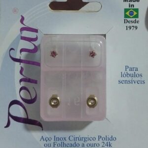 Brinco Infantil Rosa – Dourado – Estrela