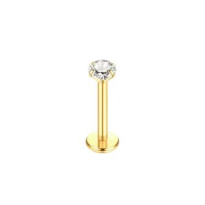 LABRET AÇO ROSCA INTERNA PONTO DE LUZ ZIRCÔNIA 1.0X6X2MM