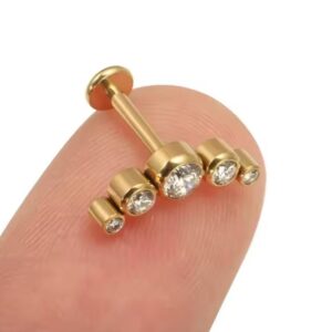 Labret Cluster Titânio Zircônia 1.2x8mm