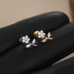 Flor Ramo Titânio Dourado